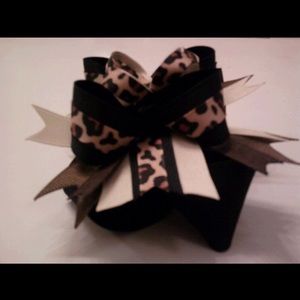 Leopard & Black Boutique Hairbow 4”-5”